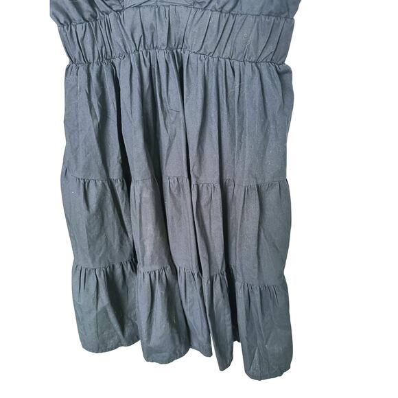 Abercrombie & Fitch Ruffle Flutter Sleeve Tiered Mini Dress Black Small - Picture 7 of 13